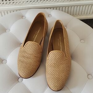 Stubbs & Wootton womens basket woven loafers size 8